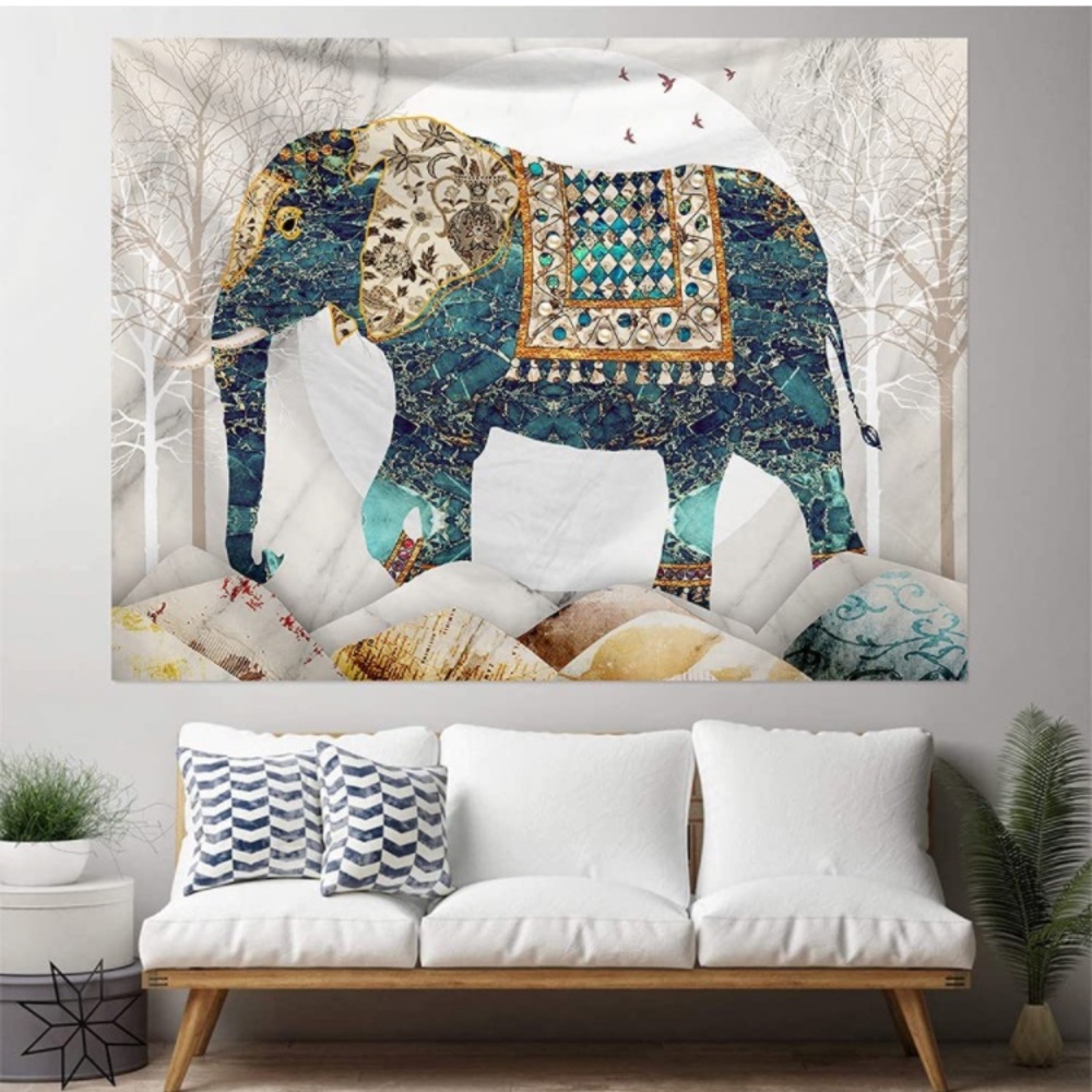 Floral Indie Elephant Hippie Tapestry Wall Tapestry Bedspread/Indoor HippieDecor - Picture 6 of 6